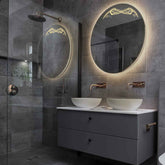 Espejo LED Redondo | Control por interruptor de pared | Luz blanca cálida - Reyze Seria Good Vibes Model 6